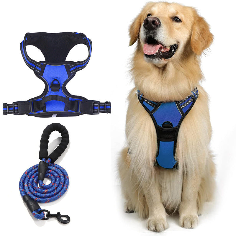 Reflective Step-In Dog Harness and Leash Set - Breathable Soft Mesh Pet Vest - No-Pull Adjustable Escape-Proof Harness for Small Medium Dogs & Cats