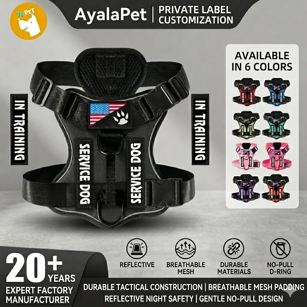 AyalaPet Large Dog Escape Prevention Rig - Heavy-duty Anti-pull Pet Vest with Handle - Reflective Adjustable Tactical Rig, Available in Multiple Colors and Sizes for Large Dogs
