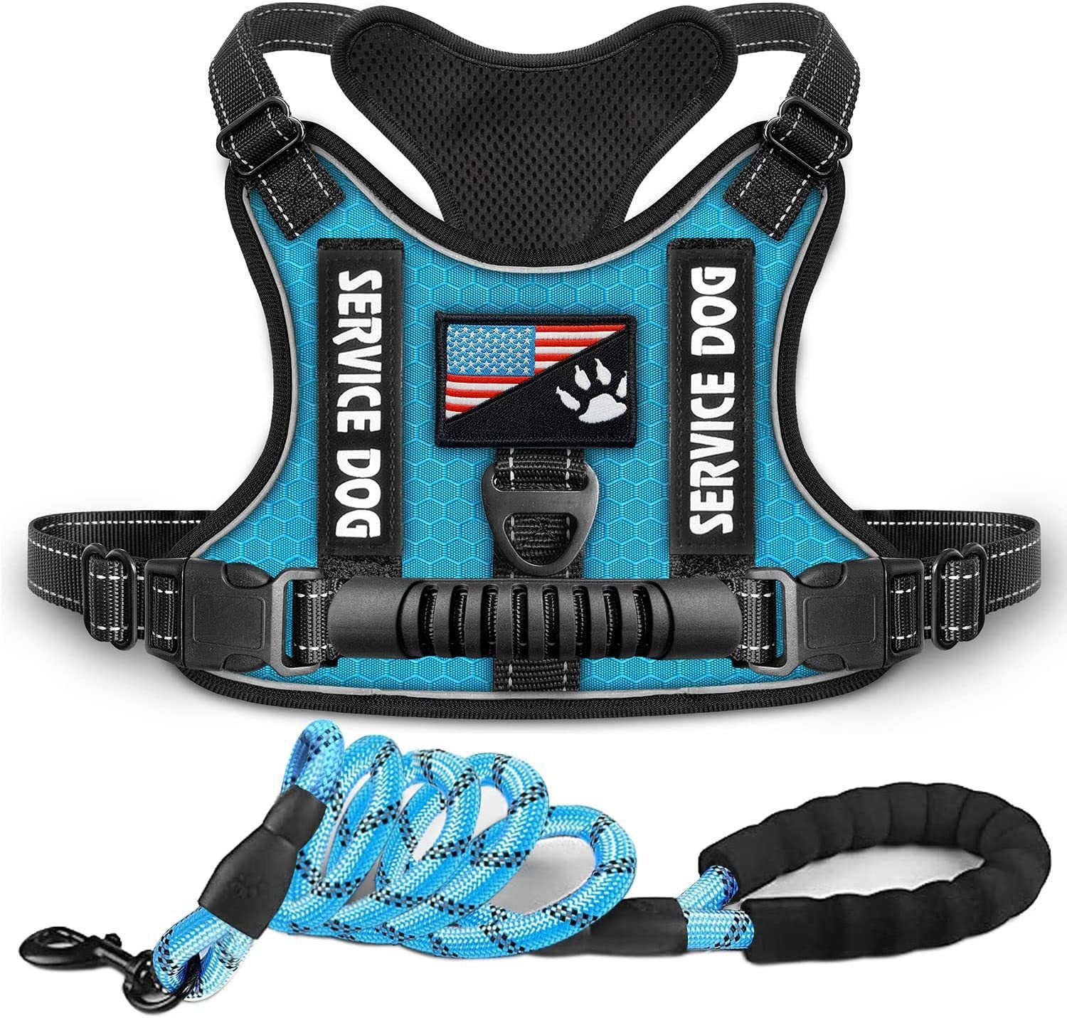 AyalaPet Premium Reflective Service Dog Vest | Escape-Proof Soft Mesh Training Harness