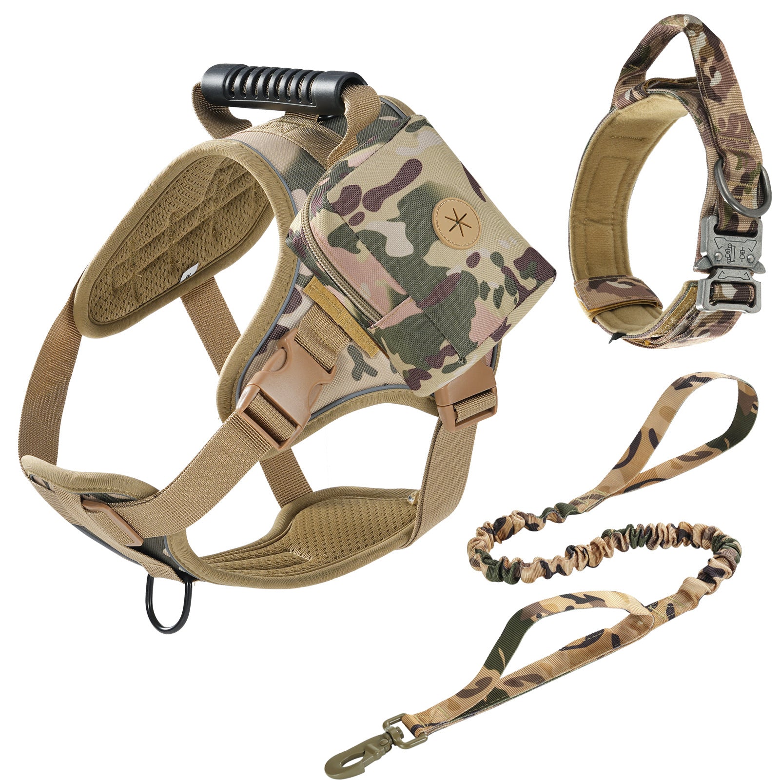 AyalaPet 3-in-1 No-Pull Dog Harness and Leash Set - Multifunctional Reflective Pet Vest - Adjustable Escape-Proof Walking Harness for Small, Medium & Large Dogs